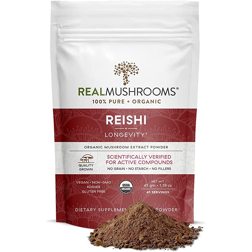 Real Mushrooms Reishi Longevity 1.59oz 45 Poriciones - Hi Vitamins
