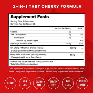 NUTRA CHAMPS • TART CHERRY 3000 MG 60 GUMMIES