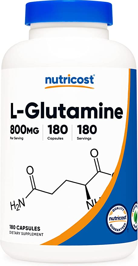 Nutricost® L - Glutamina 800 Mg 180 Cápsulas - Hi Vitamins