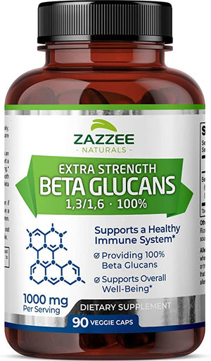 ZAZZEE NATURALS • BETA GLUCANS 1,3/1,6 - 100% 90 CAPSULES