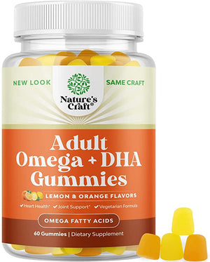 NATURE'S CRAFT ADULT OMEGA + DHA 60 GUMMIES