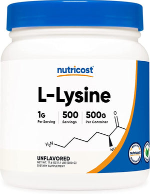 NUTRICOST® L-LISINA POWDER UNFLAVORED 500 GRS