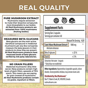 Real Mushrooms Lion's Mane Cognition 500 mg 120 Cápsulas