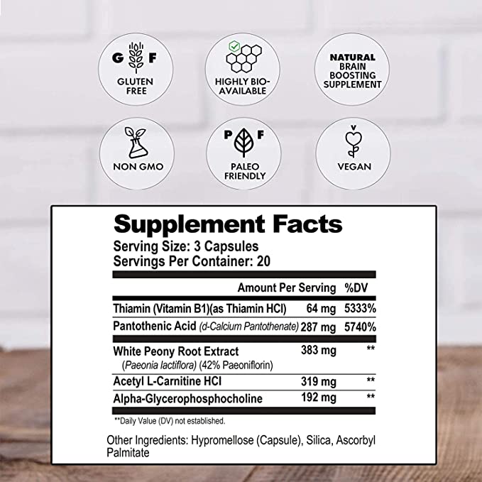 Natural Stacks® Acetyl - Choline Brain Food 60 Cápsulas - Hi Vitamins