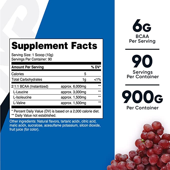 Nutricost® BCAA 900 Grs Sabor Uva - Hi Vitamins
