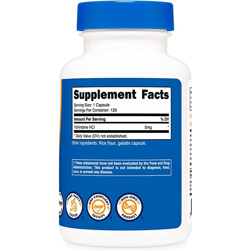 Nutricost Yohimbine 5mg 120 Cápsulas - Hi Vitamins