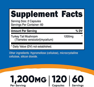 NUTRICOST® TURKEY TAIL 1200 MG 120 CAPSULES