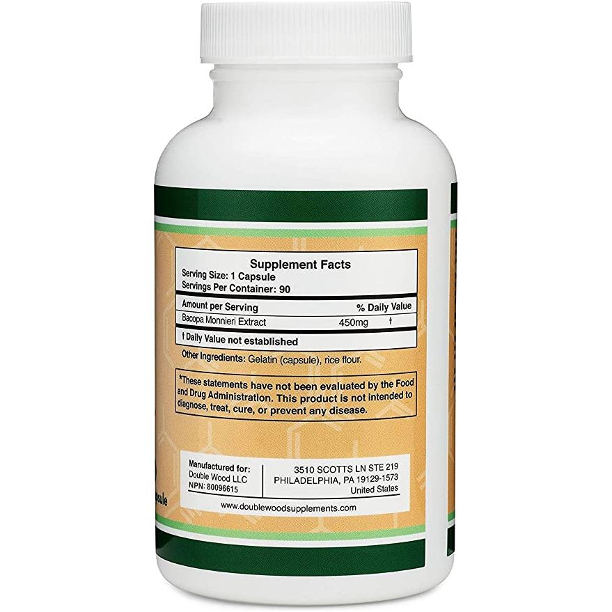 Double Wood Bacopa Extract 450 Mg 90 Capsules