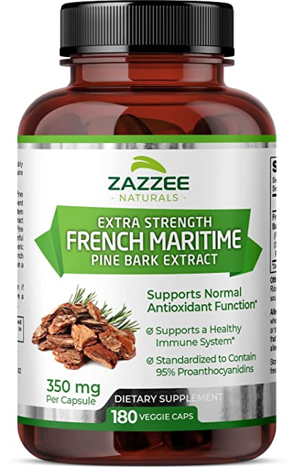 Zazzee Naturals Extracto De Corteza De Pino Marítimo Francés 350 Mg 180 Cápsulas - Hi Vitamins