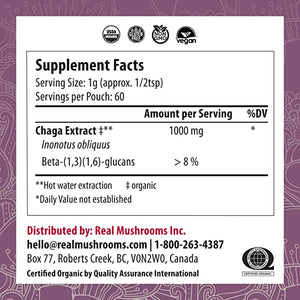 REAL MUSHROOMS™ CHAGA DIGESTIVE HEALTH 2.11OZ 60 SERVINGS