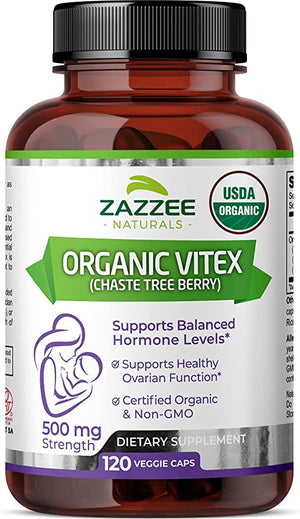 ZAZZEE NATURALS • ORGANIC VITEX 500 MG 120 CAPSULES