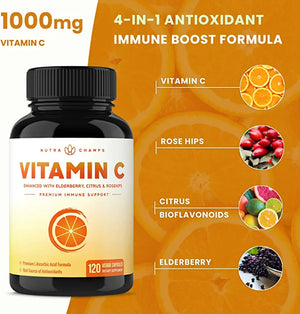 NUTRA CHAMPS • VITAMIN C 120 CAPSULES