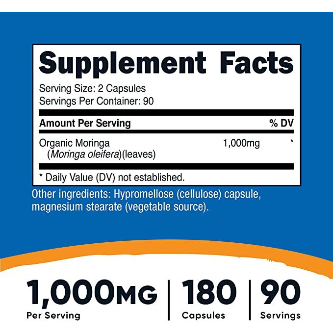 Nutricost Moringa 500 Mg 180 Cápsulas - Hi Vitamins