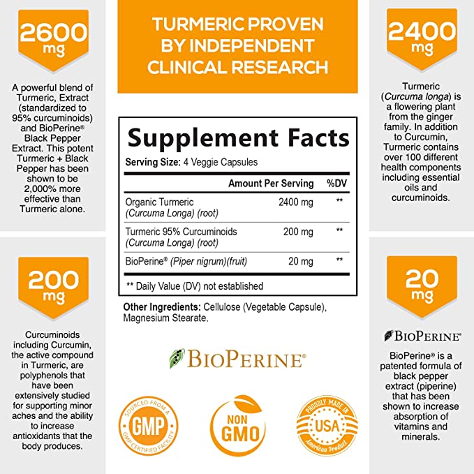 Nature's Nutrition Turmeric Curcumin 60 Capsules