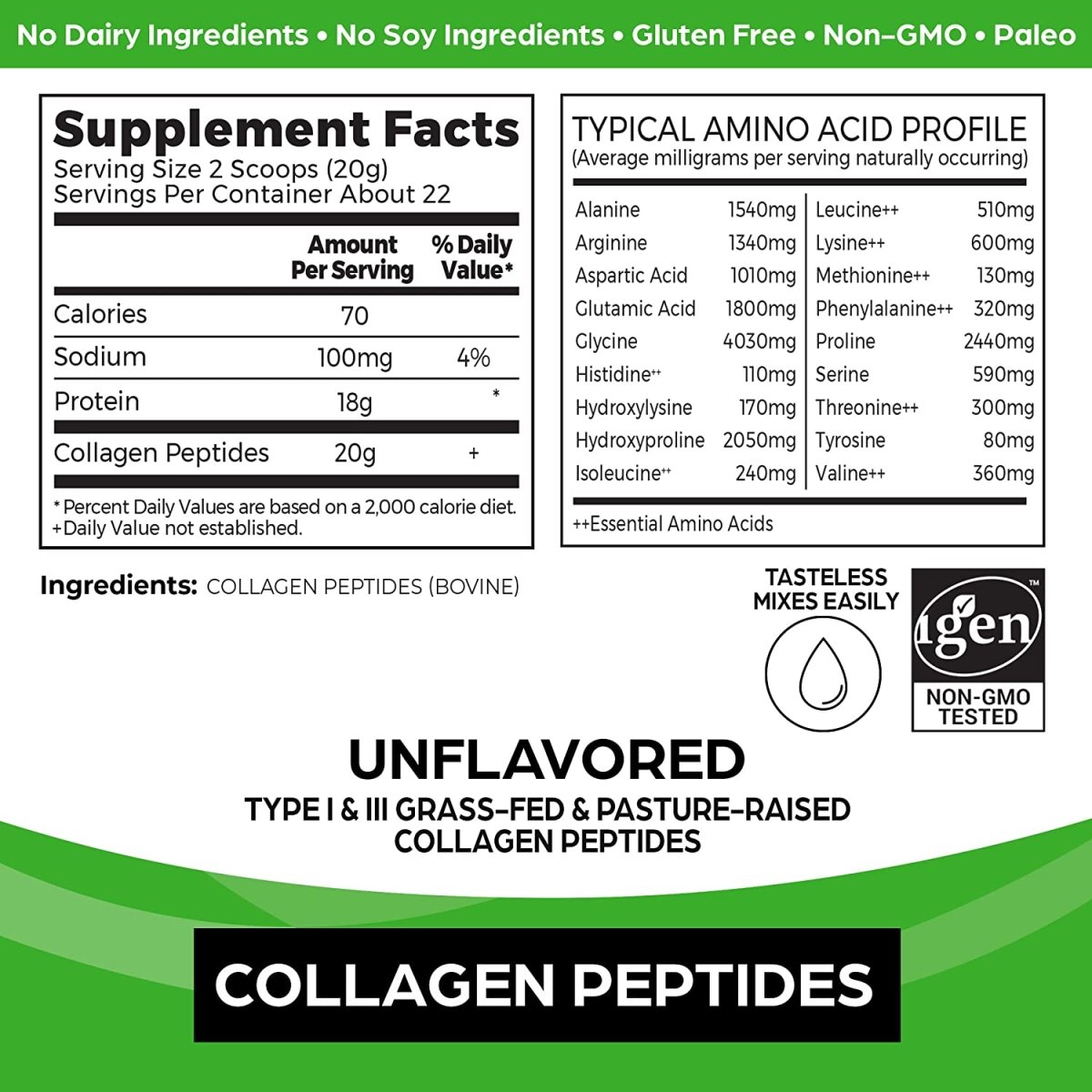Orgain Collagen Peptides Unflavoured 454 Grs - Hi Vitamins