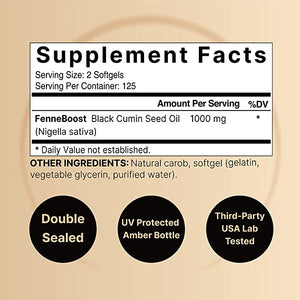 Naturebell Black Seed Oil 100 mg 250 Cápsulas