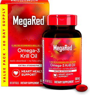 MegaRed Omega-3 Krill Oil 500 mg 80 Cápsulas