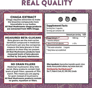 Real Mushrooms Chaga Digestive Health 500mg 120 Cápsulas