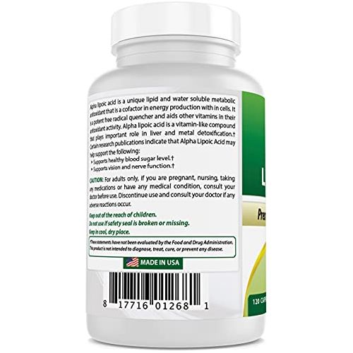 Best Naturals Alpha Lipoic Acid 600 Mg 120 Cápsulas - Hi Vitamins